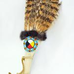 Ceremonial Tail Fan
11/0 Seed Beads, Leather, Rabbit fur
2022
